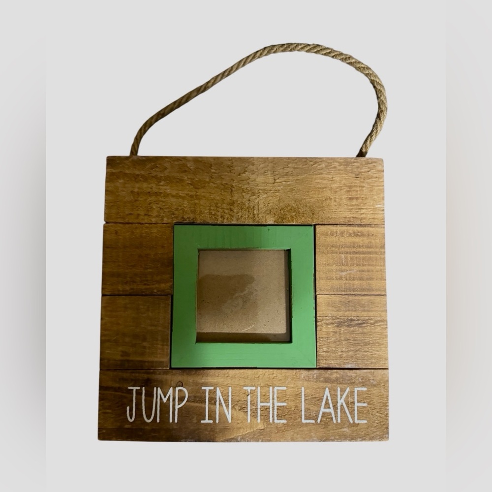 Mud Pie Rustic Brown and Green Wooden Picture Frame